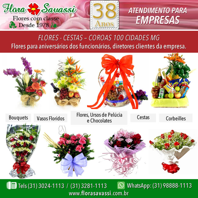 Sabará MG floricultura flores cesta de café e coroas de flores