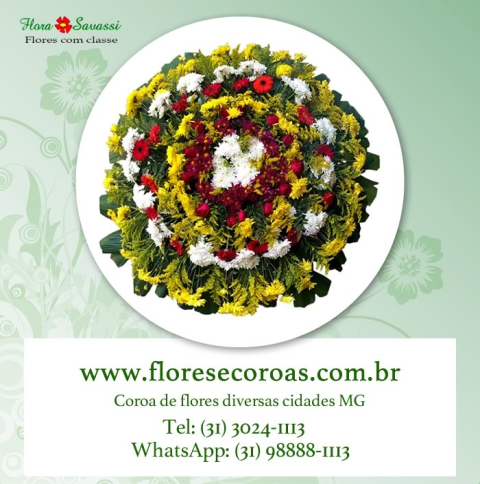 Coroa de flores Sabará floricultura entrega coroas Sabará MG Coroa